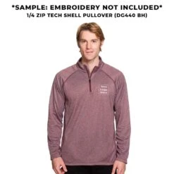 Devon & Jones - Men's 1/4 Zip Tech Shell Pullover (DG440 BH) -TrekWear Sales Shop Devon Jones Men s 1 4 Zip Tech Shell Pullover DG440 BH 5