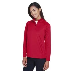 Devon & Jones - Women's 1/4 Zip Tech Shell Pullover (DG440W 52) -TrekWear Sales Shop Devon Jones Women s 1 4 Zip Tech Shell Pullover DG440W 52 3