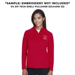 Devon & Jones - Women's 1/4 Zip Tech Shell Pullover (DG440W 52) -TrekWear Sales Shop Devon Jones Women s 1 4 Zip Tech Shell Pullover DG440W 52 5