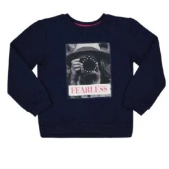 Girls' (Junior) Crew Neckline Fearless Long Sleeve T-Shirt (XTXT0YNQLC)