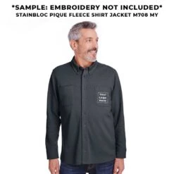 Harriton - Men's StainBloc Pique Fleece Shirt Jacket (M708 MY) 9 Harriton - Men's StainBloc Pique Fleece Shirt Jacket (M708 MY) -TrekWear Sales Shop Harriton Men s StainBloc Pique Fleece Shirt Jacket M708 MY