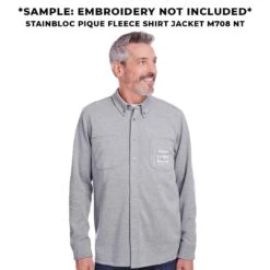 Harriton - Men's StainBloc Pique Fleece Shirt Jacket (M708 NT) -TrekWear Sales Shop Harriton Men s StainBloc Pique Fleece Shirt Jacket M708 NT 5