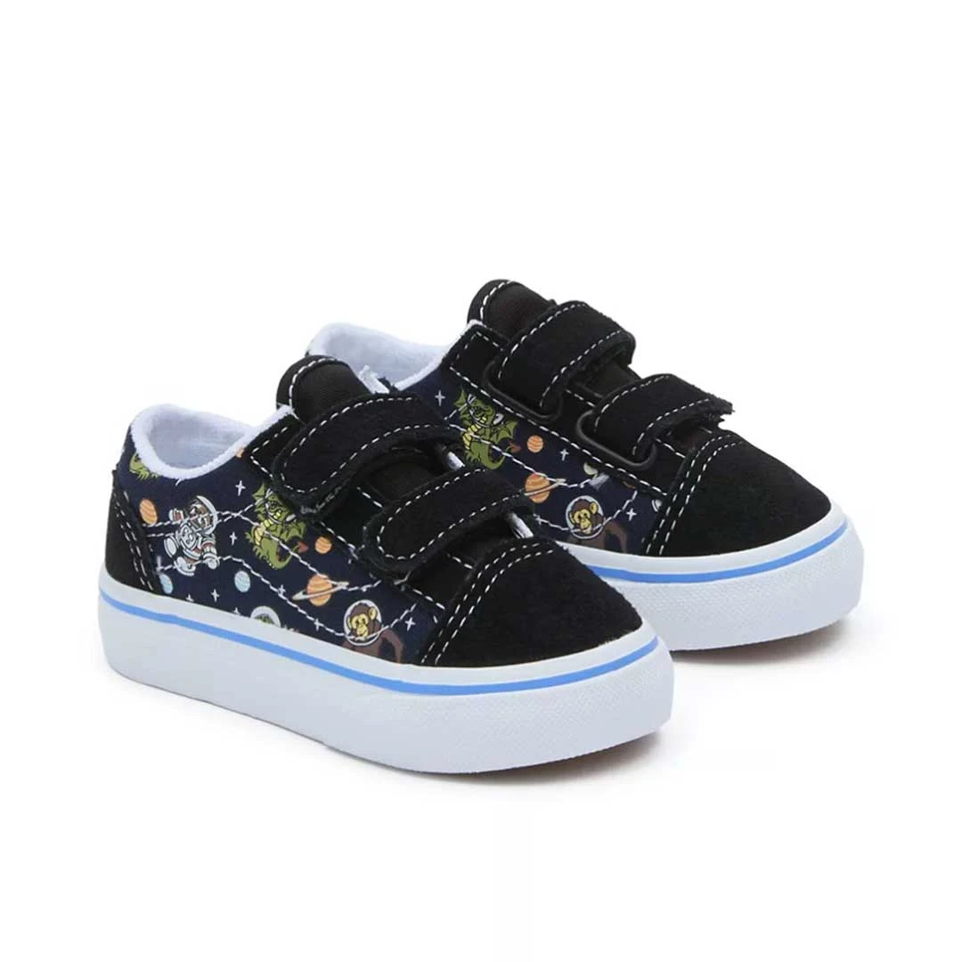 Vans - Kids' (Infant) Glow Cosmic Zoo Old Skool V Shoes (38JNY61) 2 Vans - Kids' (Infant) Glow Cosmic Zoo Old Skool V Shoes (38JNY61) - Image 2