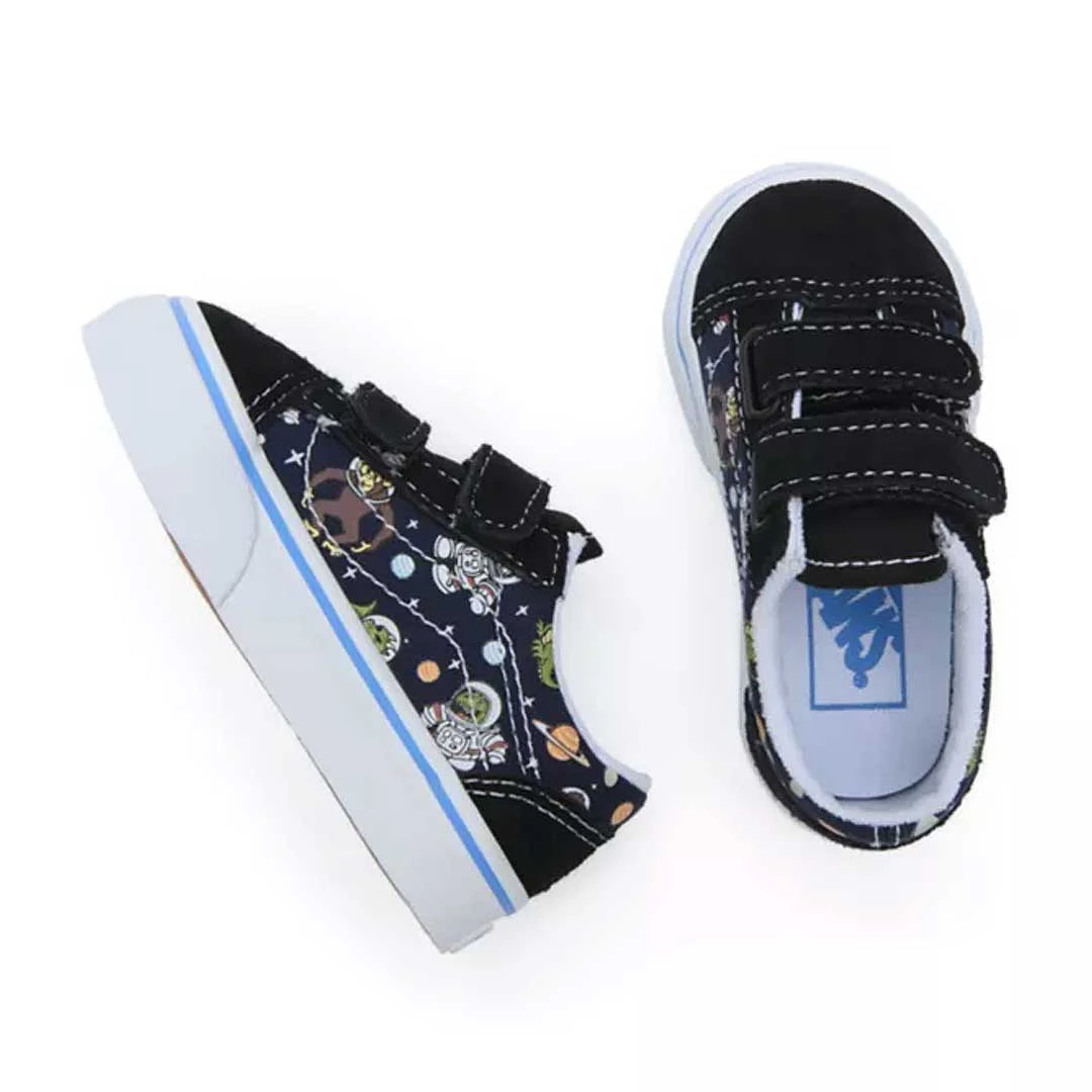 Vans - Kids' (Infant) Glow Cosmic Zoo Old Skool V Shoes (38JNY61) 4 Vans - Kids' (Infant) Glow Cosmic Zoo Old Skool V Shoes (38JNY61) - Image 4